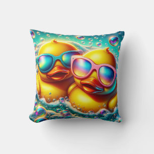 Coussin "Cute Bubble Bath Rubber Ducklings"