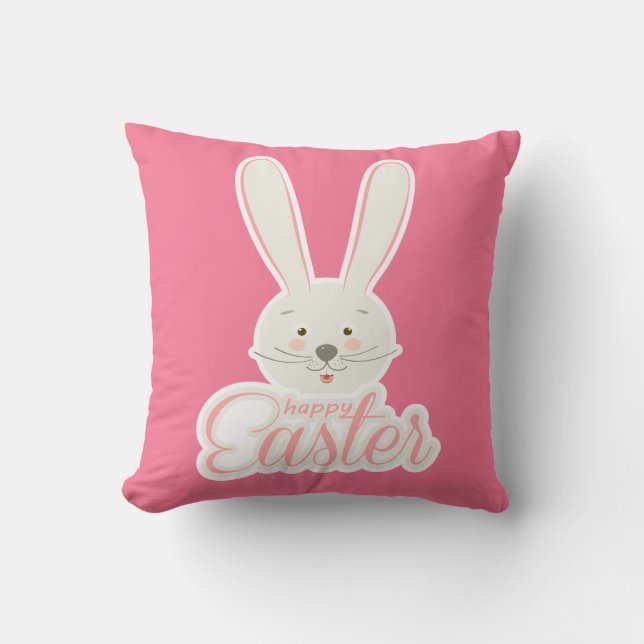 Coussin CUTE BUNNY HAPPY PÂQUES FÊTE DE VACANCES À LA mode (Recto)