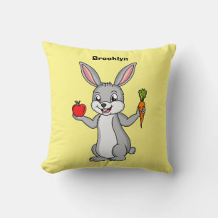 Coussin Cute bunny rabbit with vegetables