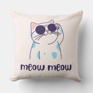 Coussin cute cat meow meow pillow