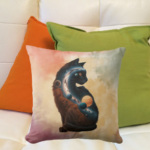 Coussin Cute Chat Planètes & Étoiles, Animaux amusants, Aq