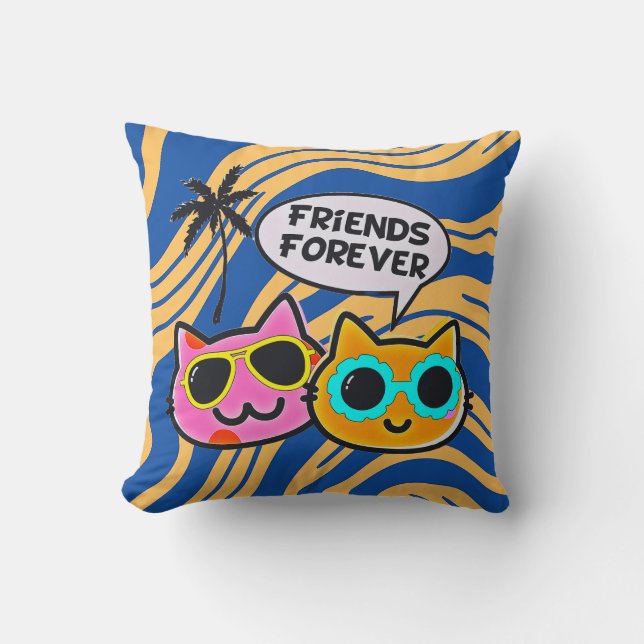 Coussin Cute Chats Prudents Jetez De L'Oreiller ! (Recto)