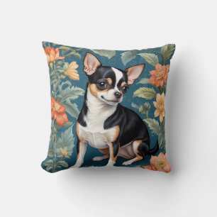 Coussin Cute Chihuahua William Morris Inspiré Floral