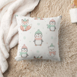 Coussin Cute Christmas Animals Throw Pillow – Festive Holi