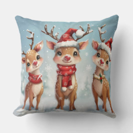 Coussin Cute Christmas Reindeer Throw Pillow