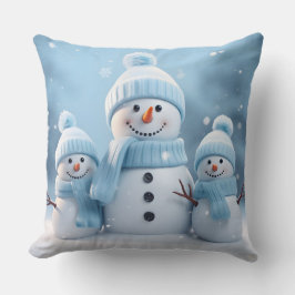 Coussin Cute Christmas Snowman Throw Pillow