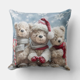 Coussin Cute Christmas Teddy Bear Throw Pillow