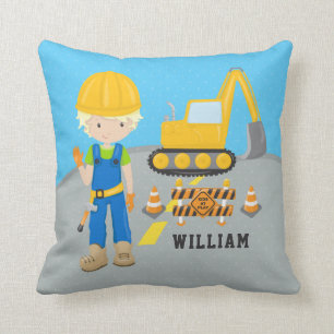 Coussin Cute Construction Excavator Véhicule Camion Road B