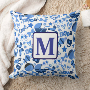 Coussin Cute cool bleu Bébé garçon Nursery personnalisée