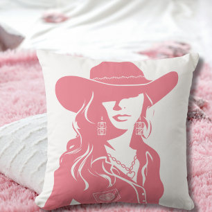 Coussin Cute Coquette Rose Cowgirl Western Chic