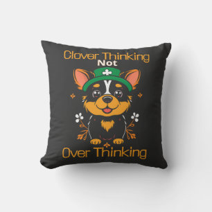 Coussin Cute Corgi St. Patrick's Day Coussin- Personnalisé