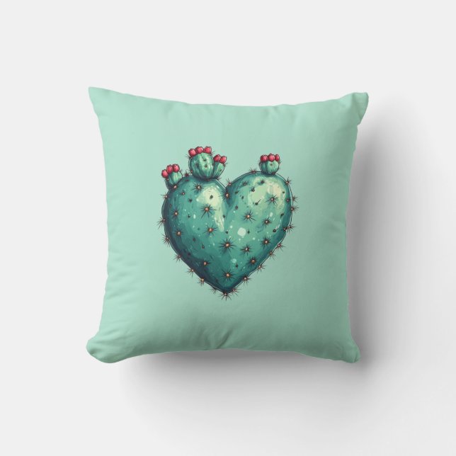 Coussin Cute Cosy Moderne Romantique Chic Succulent Coeur (Recto)