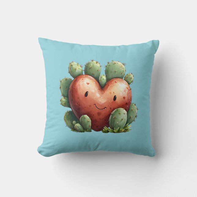 Coussin Cute Cosy Moderne Romantique Chic Succulent Coeur (Recto)