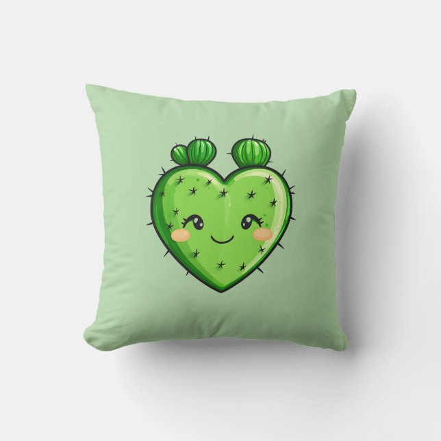 Coussin Cute Cosy Moderne Romantique Chic Succulent Coeur (Recto)