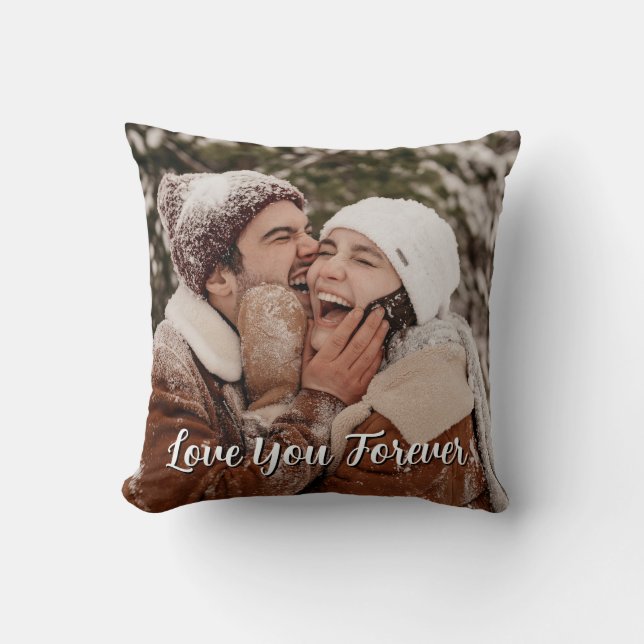 Coussin Cute Custom Photo Keepsaké COUPLE Cadeau Thé Pill (Recto)