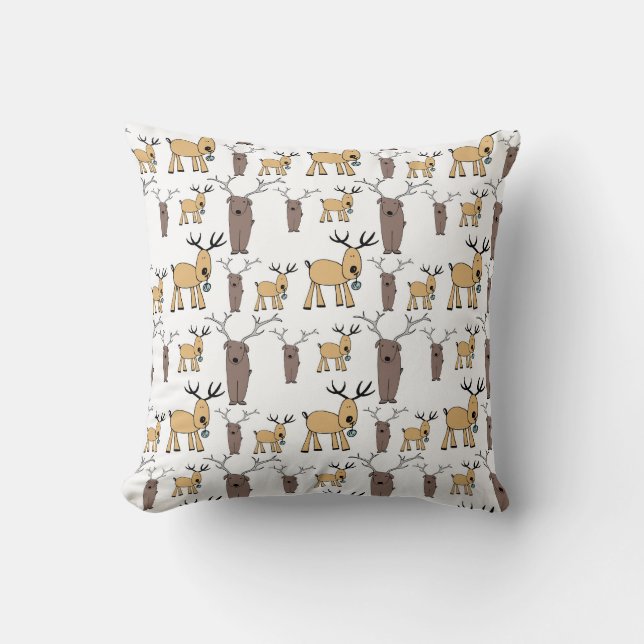Coussin Cute Deer Buck Bull Elk Main Dray Baby Nursery (Recto)
