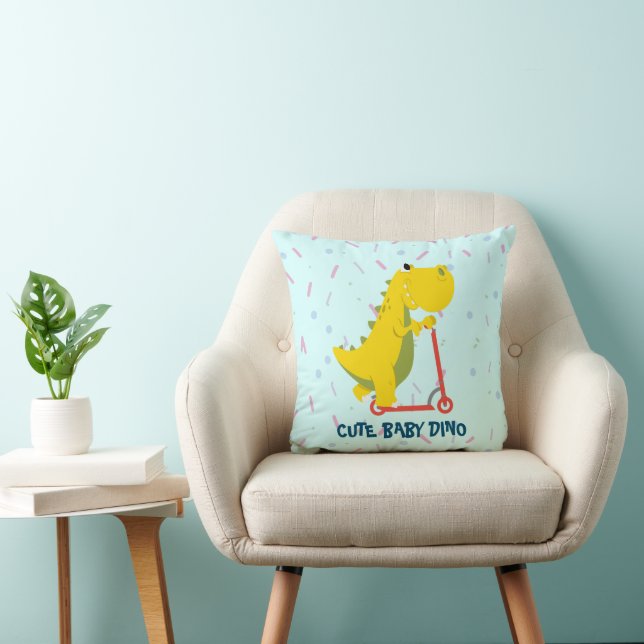 Coussin Cute dino dinosaur Scooter jouet fête d'anniversai (Chaise)