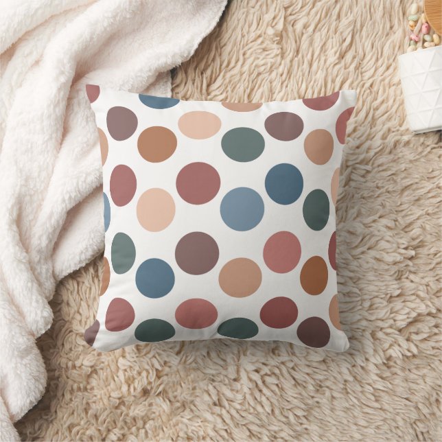 Coussin Cute Earth Tones Polka Dots (Couverture)