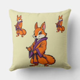 Coussin Cute écureuil japonais Samurai
