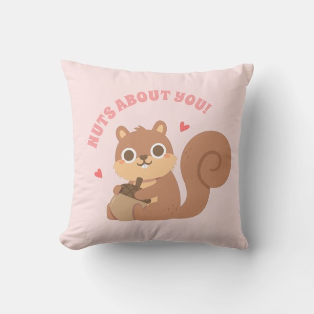 Coussin Cute Écureuil Nuque À propos de toi Amour Amoureux (Recto)
