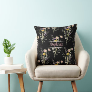 Coussin Cute Elegant Boho Fleurs sauvages personnalisés