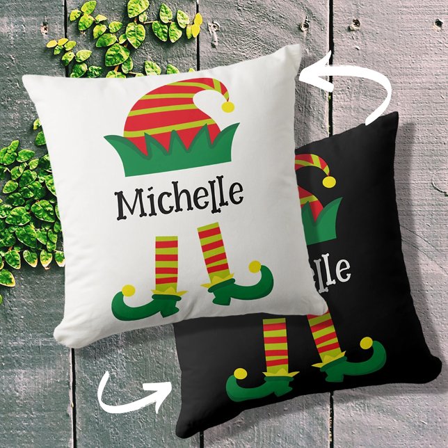 Coussin Cute Elfe de Noël Casquette & Jambes sur mesure (Créateur téléchargé)