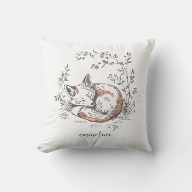 Coussin Cute Forest Woodland Fox Personalized (Recto)
