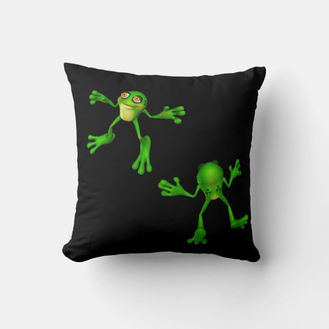 Coussin Cute Froggy verte (Recto)