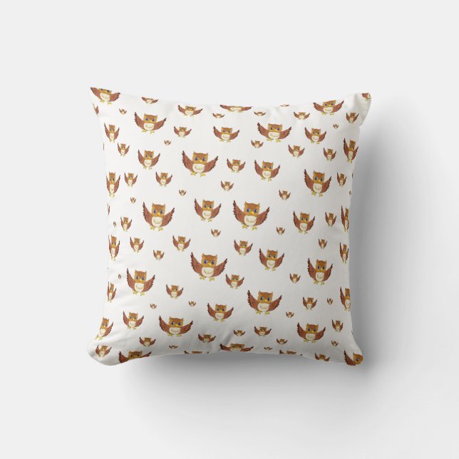 Coussin Cute Golden Owl Seamless Pattern (Recto)