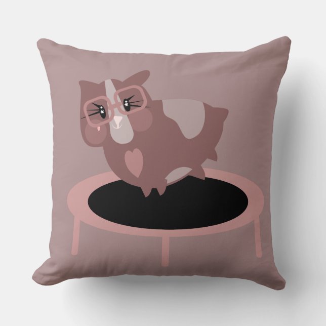Coussin Cute Guinea Pig sur un Trampoline Fitness (Recto)
