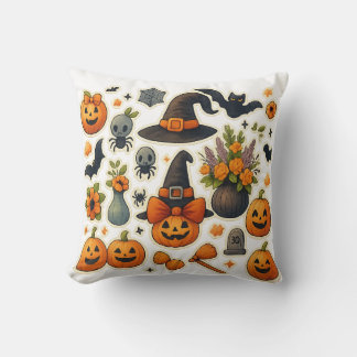 Coussin Cute Halloween Chat et Fantôme Jeu d'oreiller - Éf