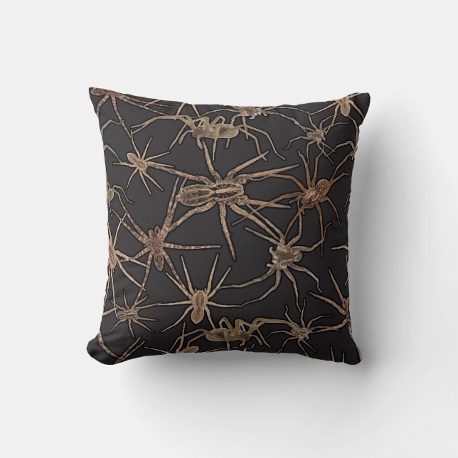 Coussin Cute Halloween Spiders on Midnight Black (Recto)