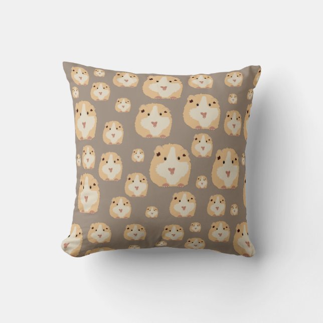 Coussin Cute Hamster Motif Brown (Recto)