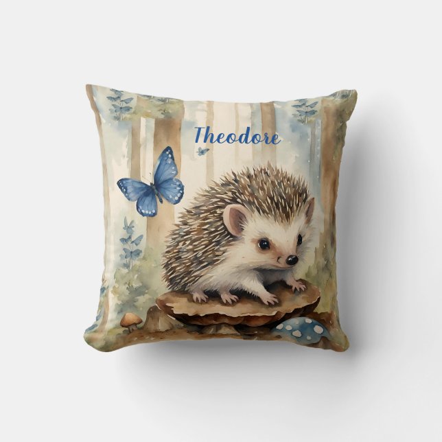 Coussin Cute Hedgehog Boys Personnalisé (Recto)