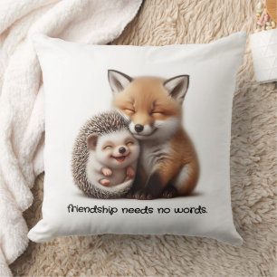 Coussin Cute Hedgehog & Fox Kit Cuddin Best Friends