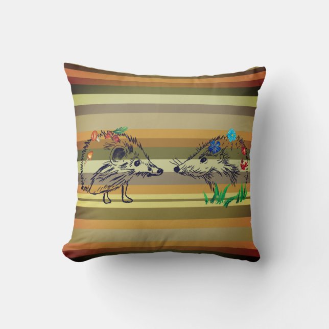 Coussin Cute Hedgehogs Fall Art Photographie Cushion (Recto)