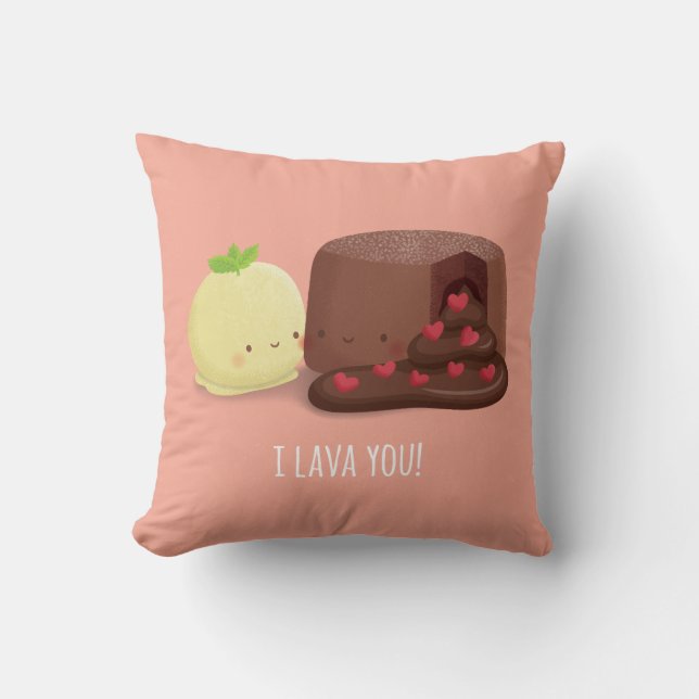 Coussin Cute I Lava Vous Alimenter Puns Couple Jeu Oreille (Recto)