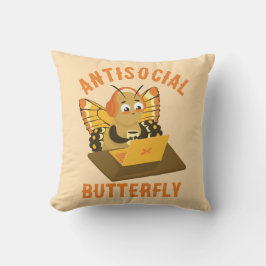Coussin Cute Introvert Anesthésique Papillon Antisocial
