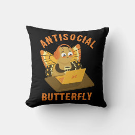 Coussin Cute Introvert Anesthésique Papillon Antisocial