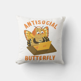 Coussin Cute Introvert Anesthésique Papillon Antisocial