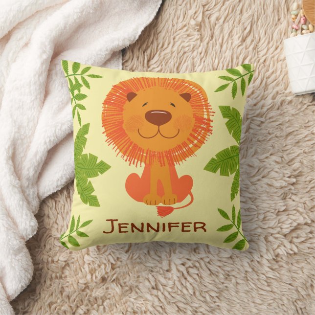 Coussin Cute Jungle Safari Lion Baby Nursery (Couverture)