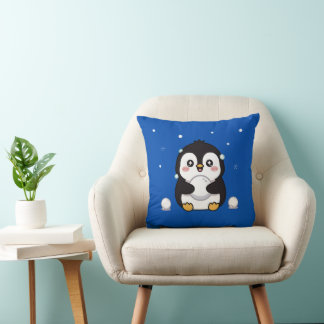 Coussin Cute Kawaii Penguin Cozy Winter Pillow