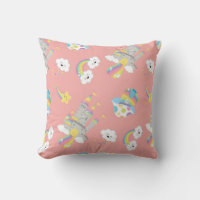Cute Kawaii Rainbow Castle Joyeux nuages Coral