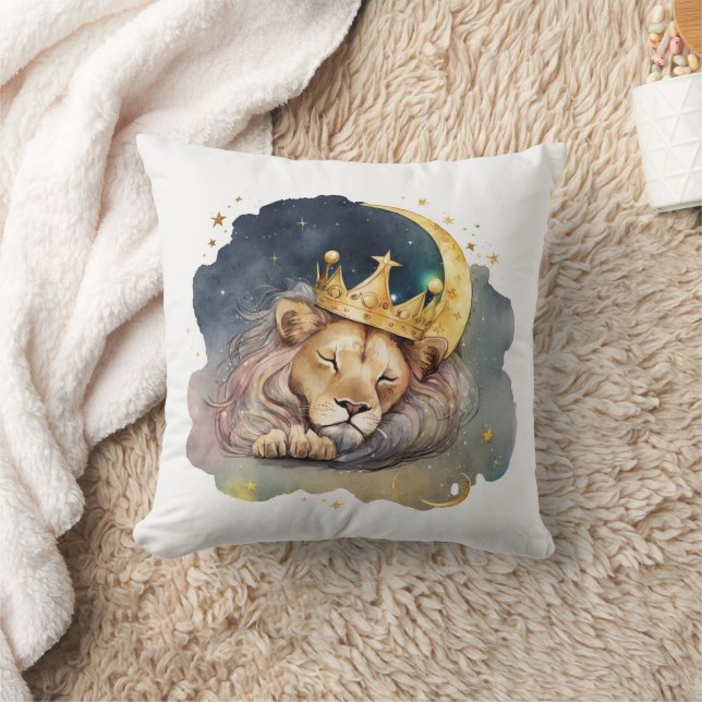 Coussin Cute  king Lion Sleeping On The Moon               (Couverture)