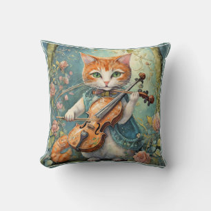 Coussin Cute Kitty Jouer au violon