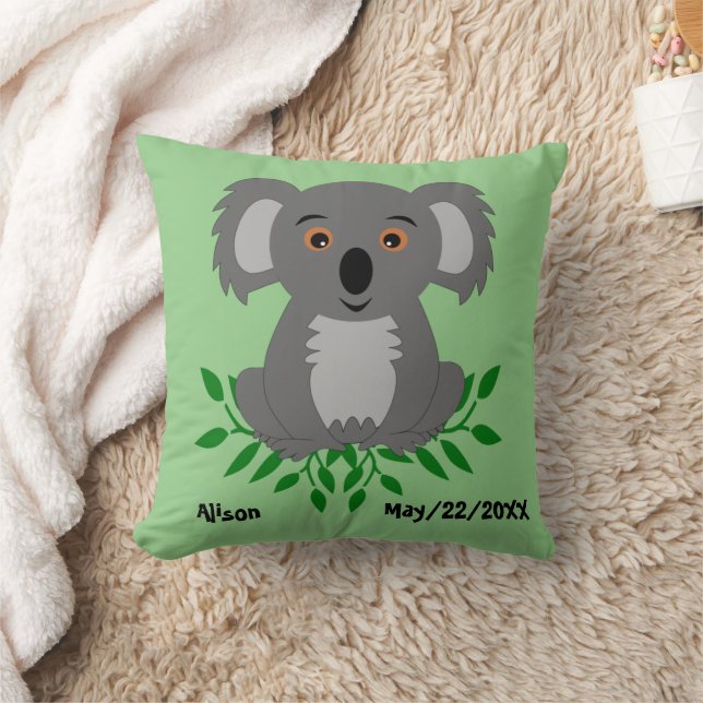 Coussin Cute koala avec enfants eucalyptus (Couverture)