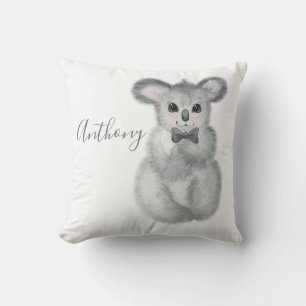 Coussin Cute Koala Nom de l'ours Floral Moderne Simple Jeu