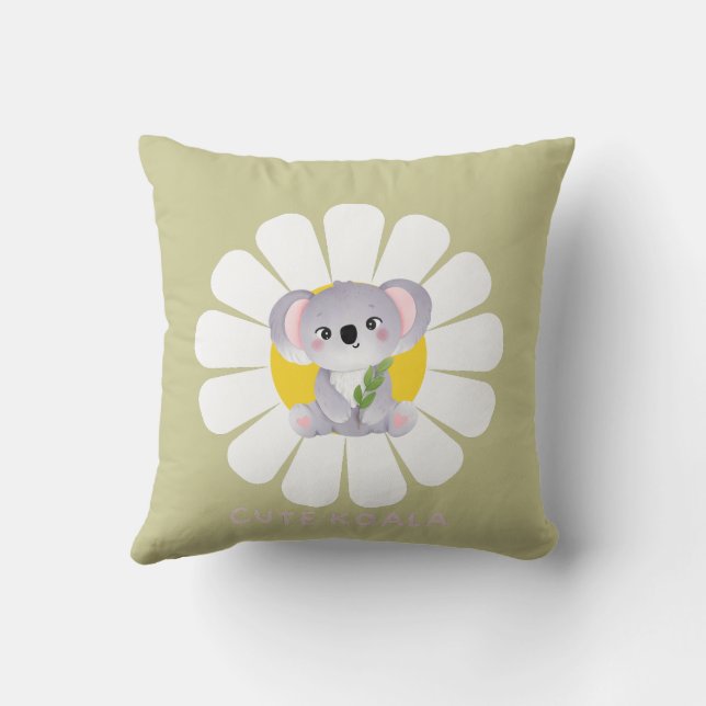 Coussin Cute koala Ours fleur marguerite Zoo Animal Love (Verso)