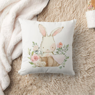 Coussin Cute lapin lapin Aquarelle Nursery