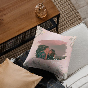 Coussin Cute Lote You Photo Personnalisée Pour Couple Rose